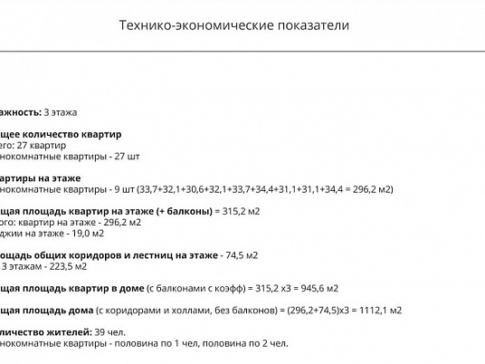 Строительство малоквартирного дома на 27 семей и 39 человек